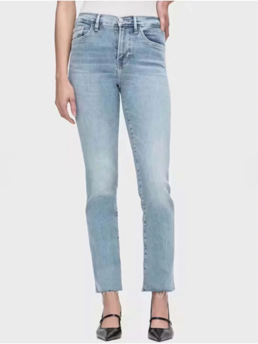 FRAME DENIM LE HIGH STRAIGHT COLORADO RAW AFTER DESIGNER DENIM JEANS SZ 27 - Picture 1 of 8